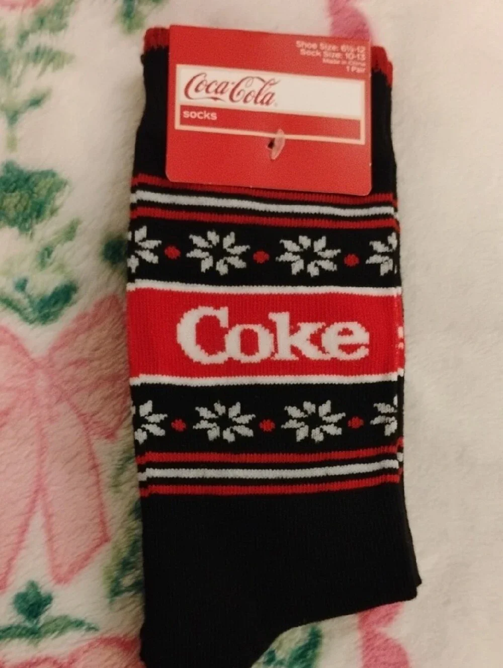 Coca Cola Black & Gray Crew Socks with Coke Logo Mens Sock  Bundle Nwt